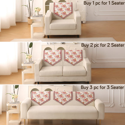 Florentina Series Printed Holland Velvet Sofa Mat - Autumn Cream