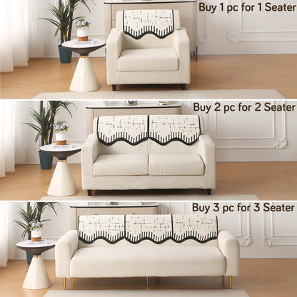 Premium Supple Soft Wavy with Curve Sofa Cover Mat, Off-White