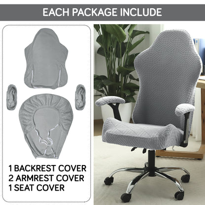 Gaming Chair Cover Elastic Jacquard Computer Rotating Chair Seat Covers Slipcover, Light Grey
