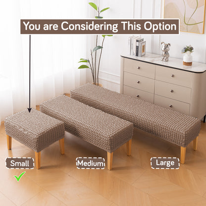 Aria Nova 280 GSM Bubble Stretchable Foot Rest Stool Cover, Mocha Brown