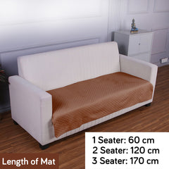 Quilted Sofa Cover Mat for 1/2/3 Seater Sofa, Brown