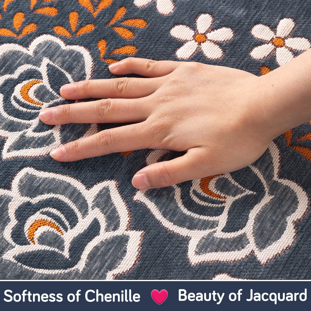 Serene Curves Sofa Cover Mat, Blossom Flower