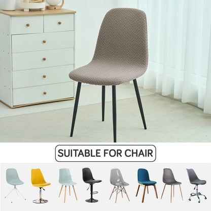 HOKIPO Premium Jacquard Fully Covered Cover for Mid Century Modern Dining Chair, Taupe Brown