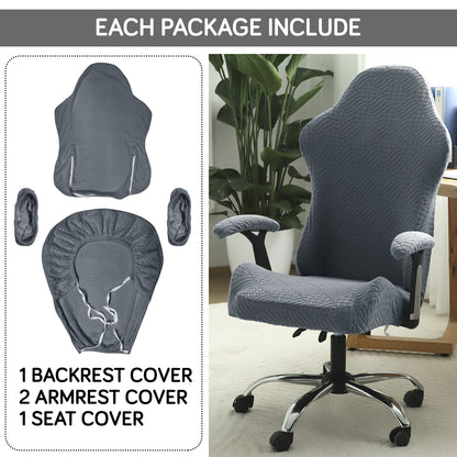 Gaming Chair Cover Elastic Jacquard Computer Rotating Chair Seat Covers Slipcover, Dark Grey