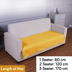 Quilted Sofa Cover Mat for 1/2/3 Seater Sofa, Yellow