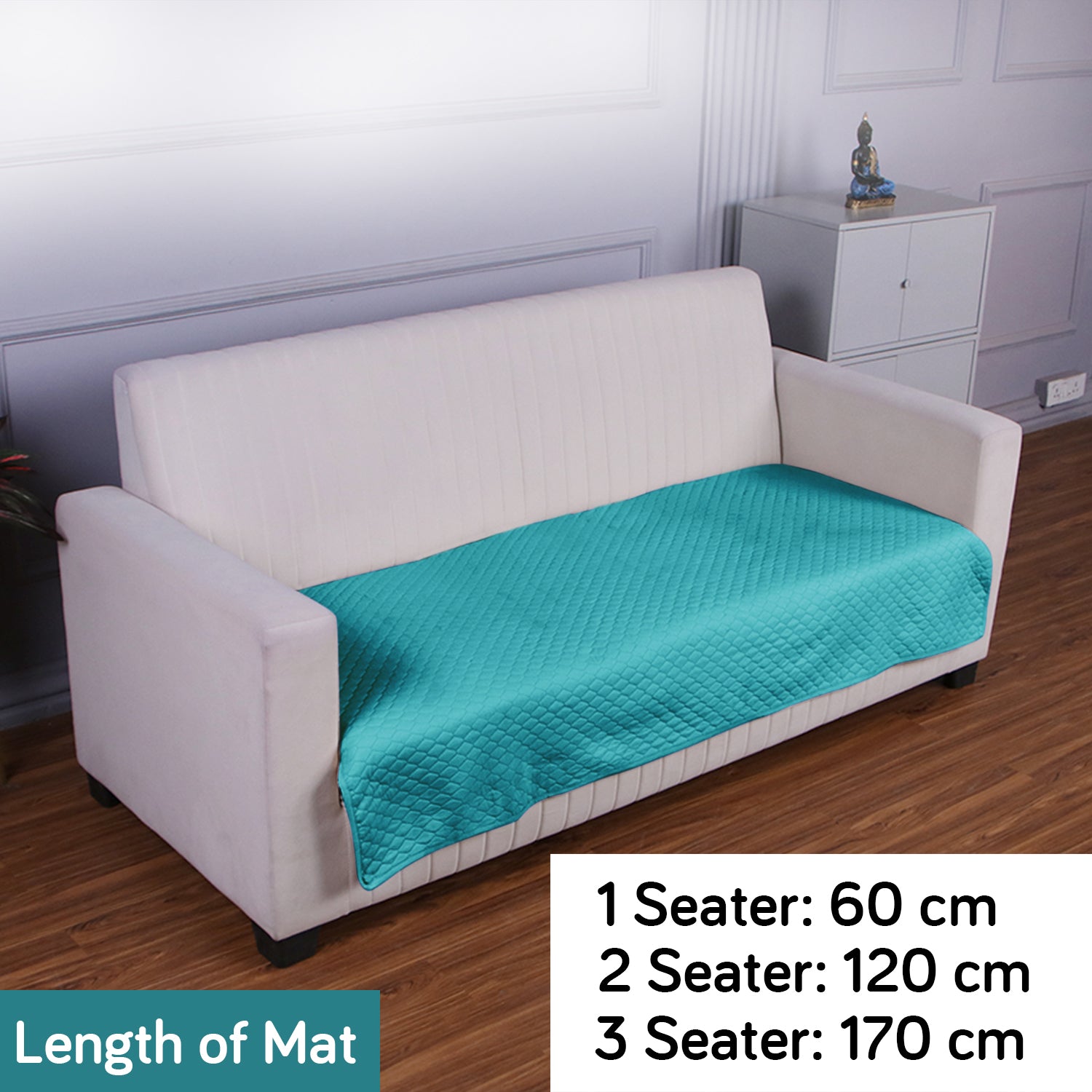 Quilted Sofa Cover Mat for 1/2/3 Seater Sofa, Teal