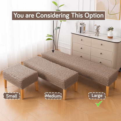 Aria Nova 280 GSM Stretchable Bubble Dining Bench Cover, Mocha Brown