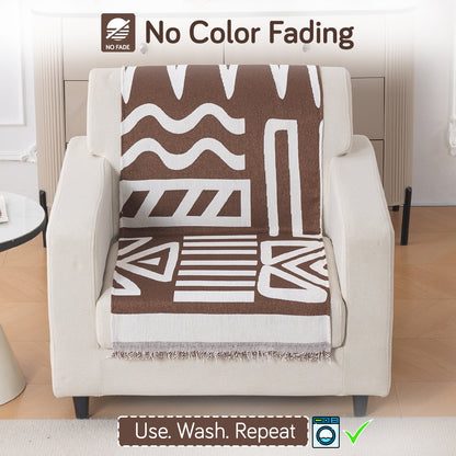 Urban Tribe Premium Chenille Fabric Sofa Cover, Chocolate Brown