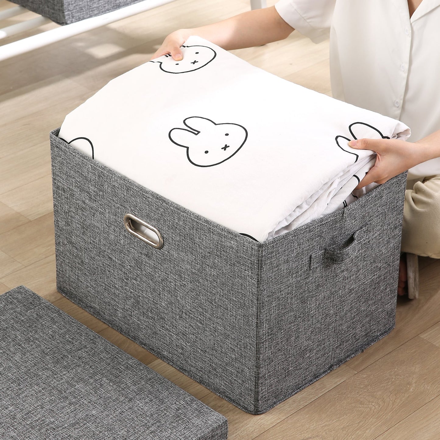 Multipurpose Foldable Storage Box with Lid, Medium / Large / Extra Large, Grey