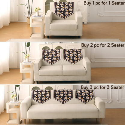 Florentina Series Printed Holland Velvet Sofa Mat - Camellia Brown