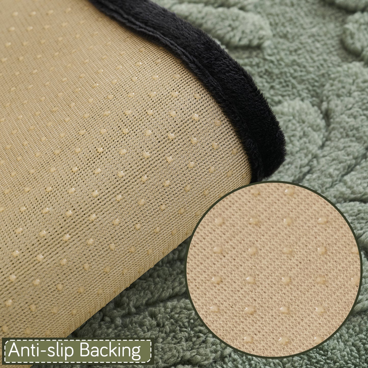 Embossed Floral Jacquard Anti-Slip Sofa Cover Mat, 'Wavy Petal Crest Series' Sage Green