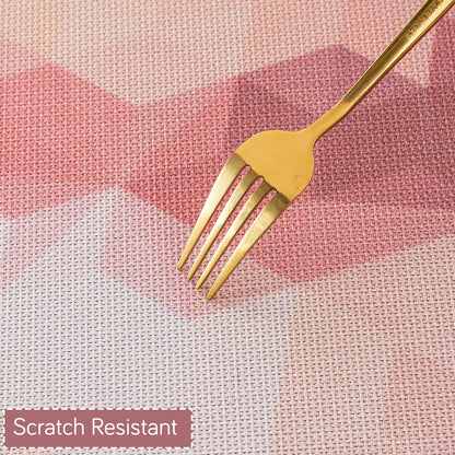 Color Splash PVC Mats for Dining Table, Abstract Polygon - Rose Mauve