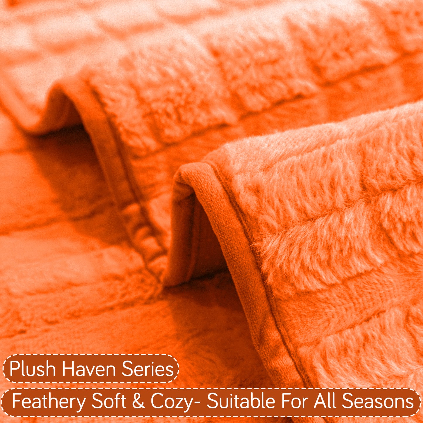 'Plush Haven' Premium Anti Slip Sofa Cover Mat, Orange