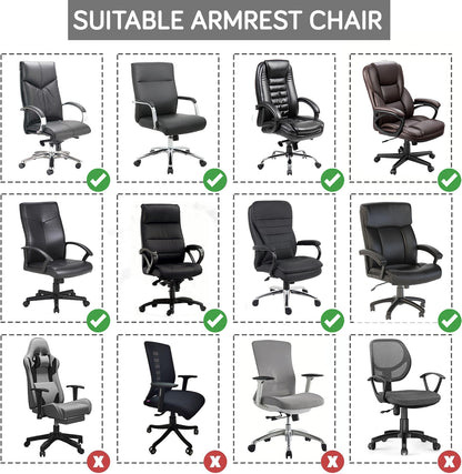 170gsm Jacquard Office Chair Arm Rest Cover (Zipper Style), 1 Pair, Light Grey