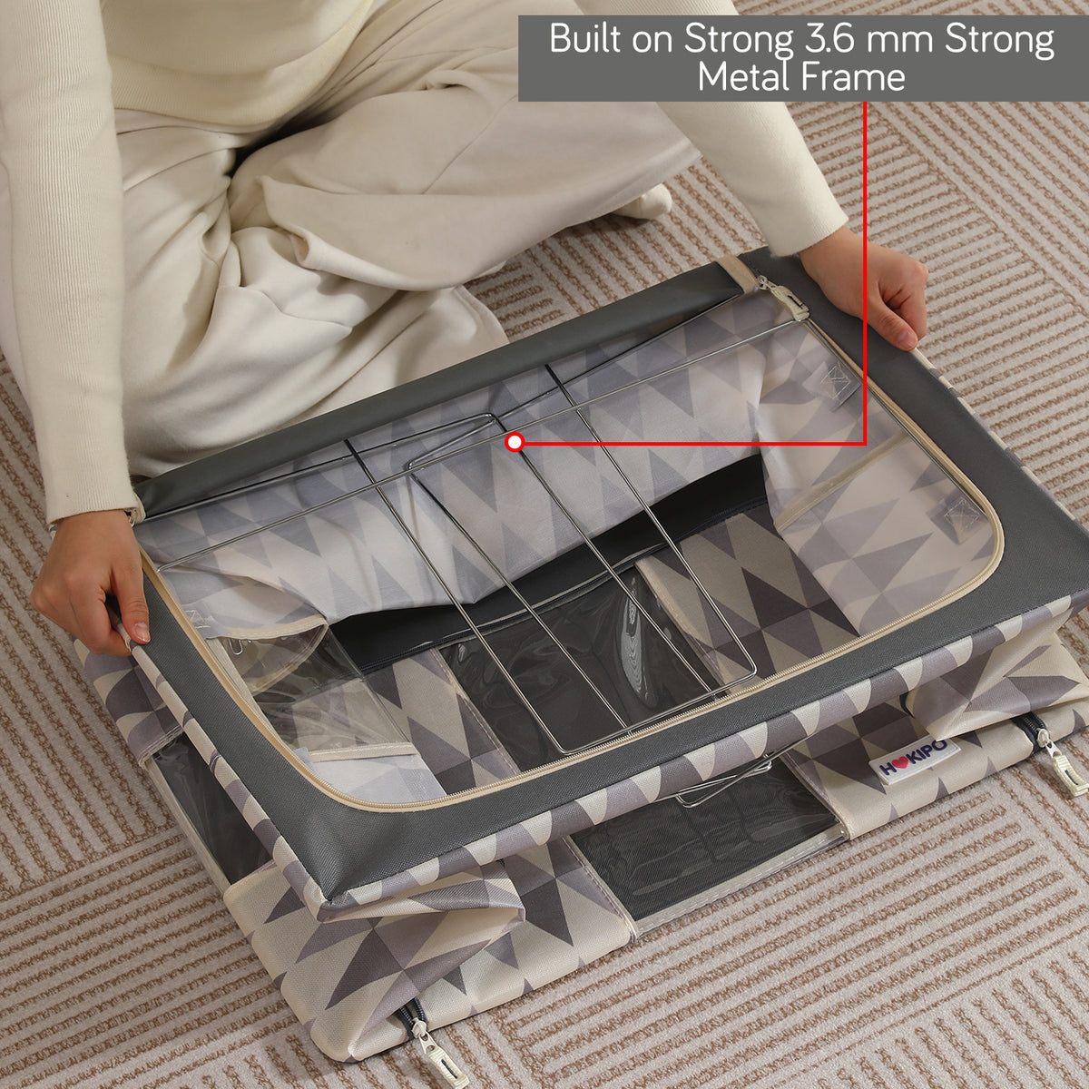 Folding Cloth Storage Box and Organizer for Wardrobe - Ash Mirage