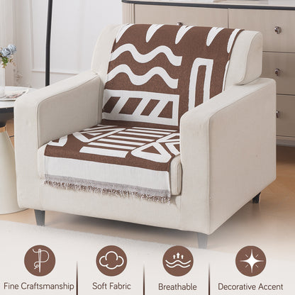 Urban Tribe Premium Chenille Fabric Sofa Cover, Chocolate Brown