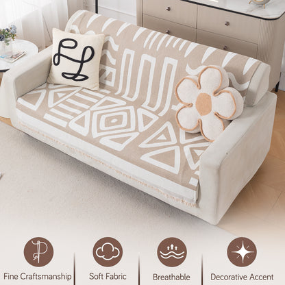 Urban Tribe Premium Chenille Fabric Sofa Cover, Beige