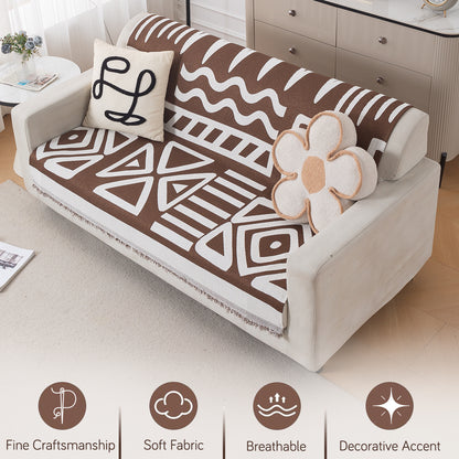 Urban Tribe Premium Chenille Fabric Sofa Cover, Chocolate Brown