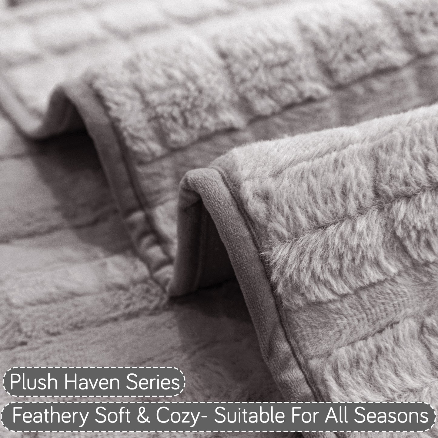 'Plush Haven' Premium Anti Slip Sofa Cover Mat, Light Grey