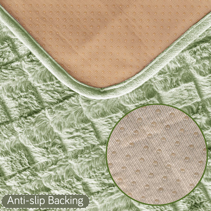 Premium Plush Set of 2 Sofa Armrest Covers, Pastel Green