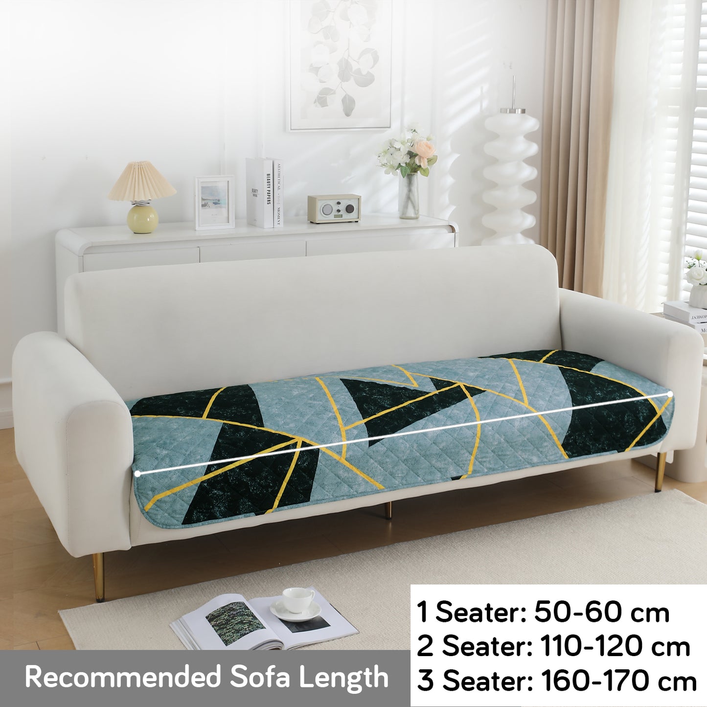 HOKIPO Water Repellent + Waterproof Quilted Sofa Mats, Multicolor Abstract Geometry