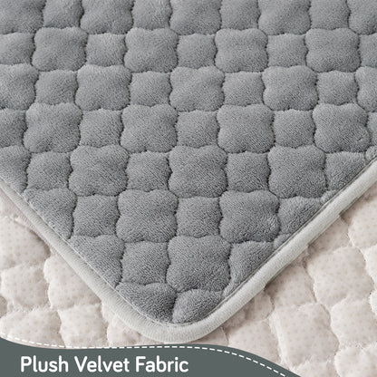Diamond Plush Pebble Quilted Sofa Cover Mat, Grey