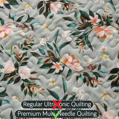 Florentina Series Printed Holland Velvet Sofa Mat - Magnolia Green