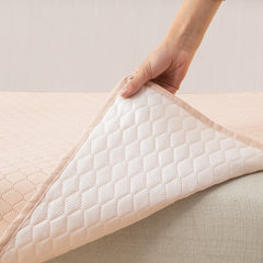 Quilted Sofa Cover Mat for 1/2/3 Seater Sofa, Beige