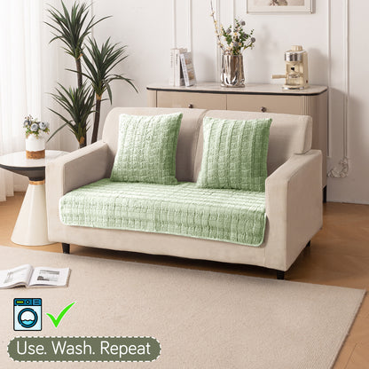 Premium Plush Anti Slip Sofa Mat for 1/2/3 Seater, Green