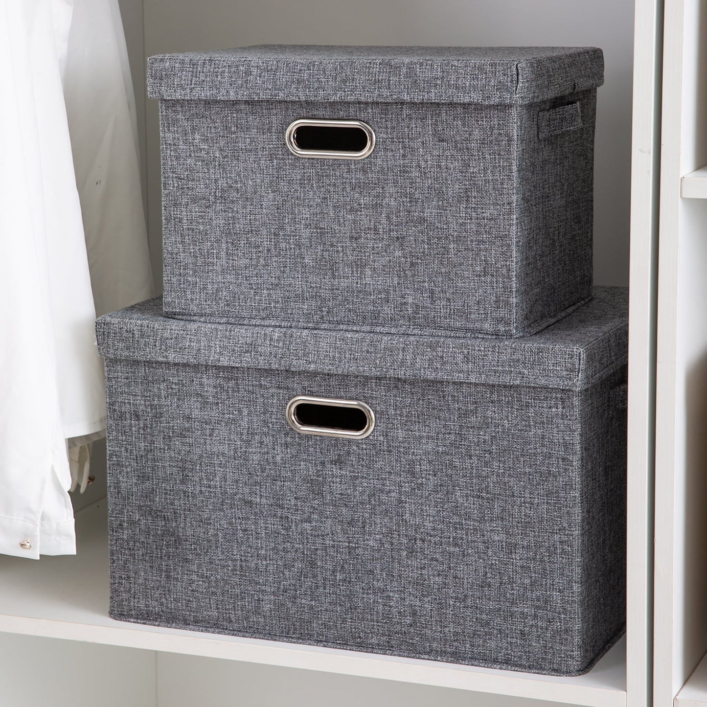 Multipurpose Foldable Storage Box with Lid, Medium / Large / Extra Large, Grey