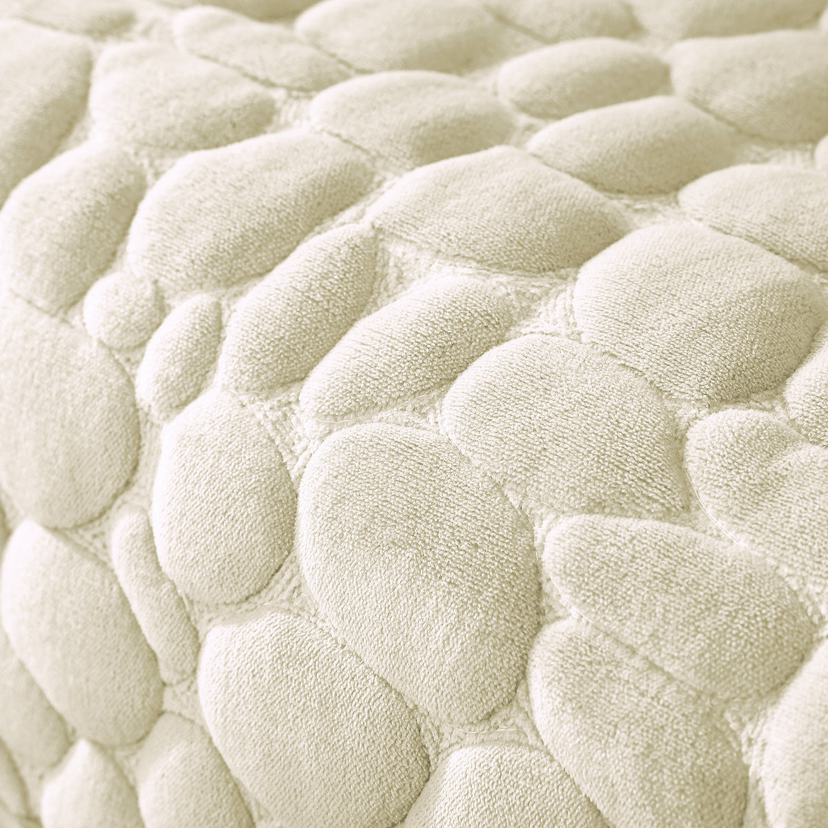 Premium Pebble Milk Velvet Anti Slip Sofa Mats, Bliss White