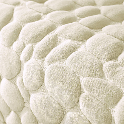 Premium Pebble Milk Velvet Anti Slip Sofa Mats, Bliss White