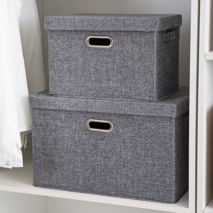 Multipurpose Foldable Storage Box with Lid, Medium / Large / Extra Large, Grey