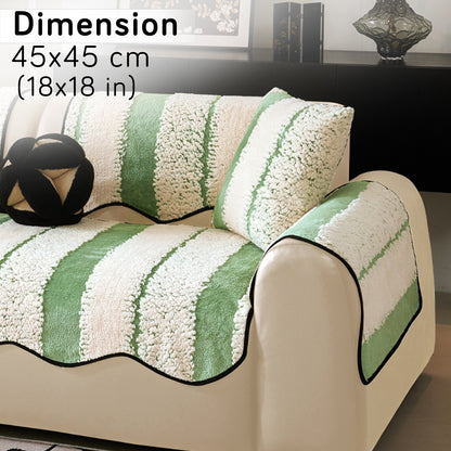 Luxury Wavy Plush Cushion Cover for Sofa - Pistachio Green