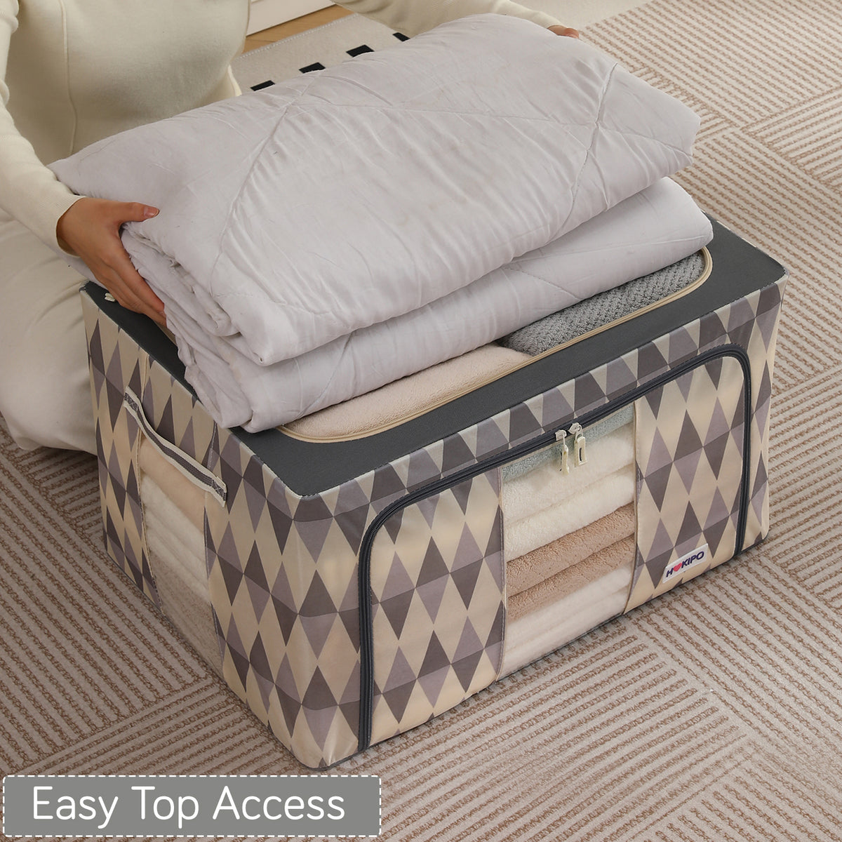 Folding Cloth Storage Box and Organizer for Wardrobe - Ash Mirage