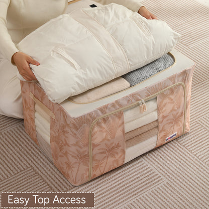 Foldable Cloth Storage Organizer for Wardrobe, Beige Botanica