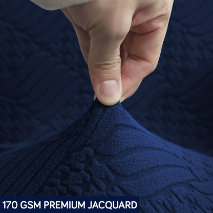 Office Chair Cover for Executive Chair (High-Back) – 170 GSM Stretchable Jacquard – Washable & Anti-Slip – Fits Big & Tall Office Chairs, Navy Blue