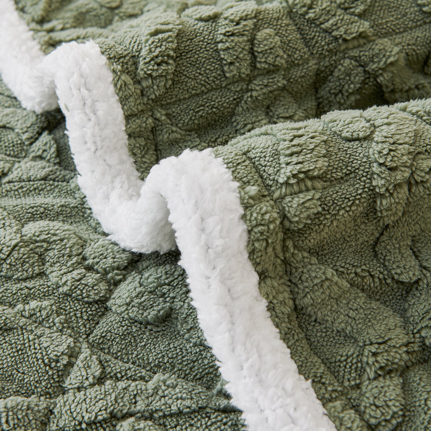 'Italian Caelora' Luxury Jacquard Plush Sofa Cover Mat and Anti-Slip Armrest Covers - Sage Green