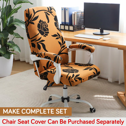 140gsm Printed Armrest Covers for Office Chair (Elastic Style), 1 Pair, Copper Brown Floral