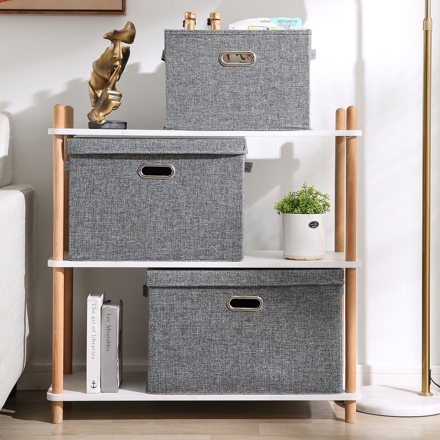 Multipurpose Foldable Storage Box with Lid, Medium / Large / Extra Large, Grey
