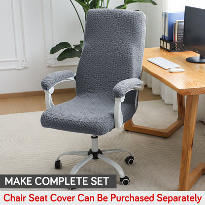 170gsm Jacquard Armrest Covers for Office Chair (Elastic Style), 1 Pair, Dark Grey
