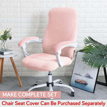 210gsm Jacquard Water Repellent Armrest Covers for Office Chair (Elastic Style), 1 Pair, Pink