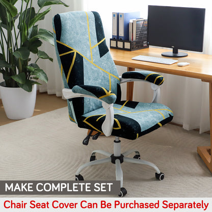 140gsm Printed Armrest Covers for Office Chair (Elastic Style), 1 Pair, Multicolor Abstract Geometry