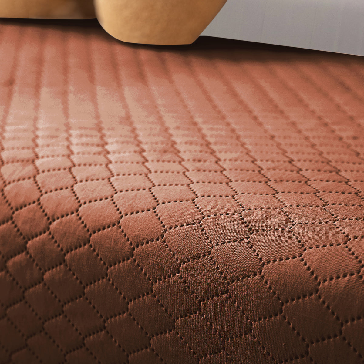 Polyester Quilted Sofa Cover Mats, Brown