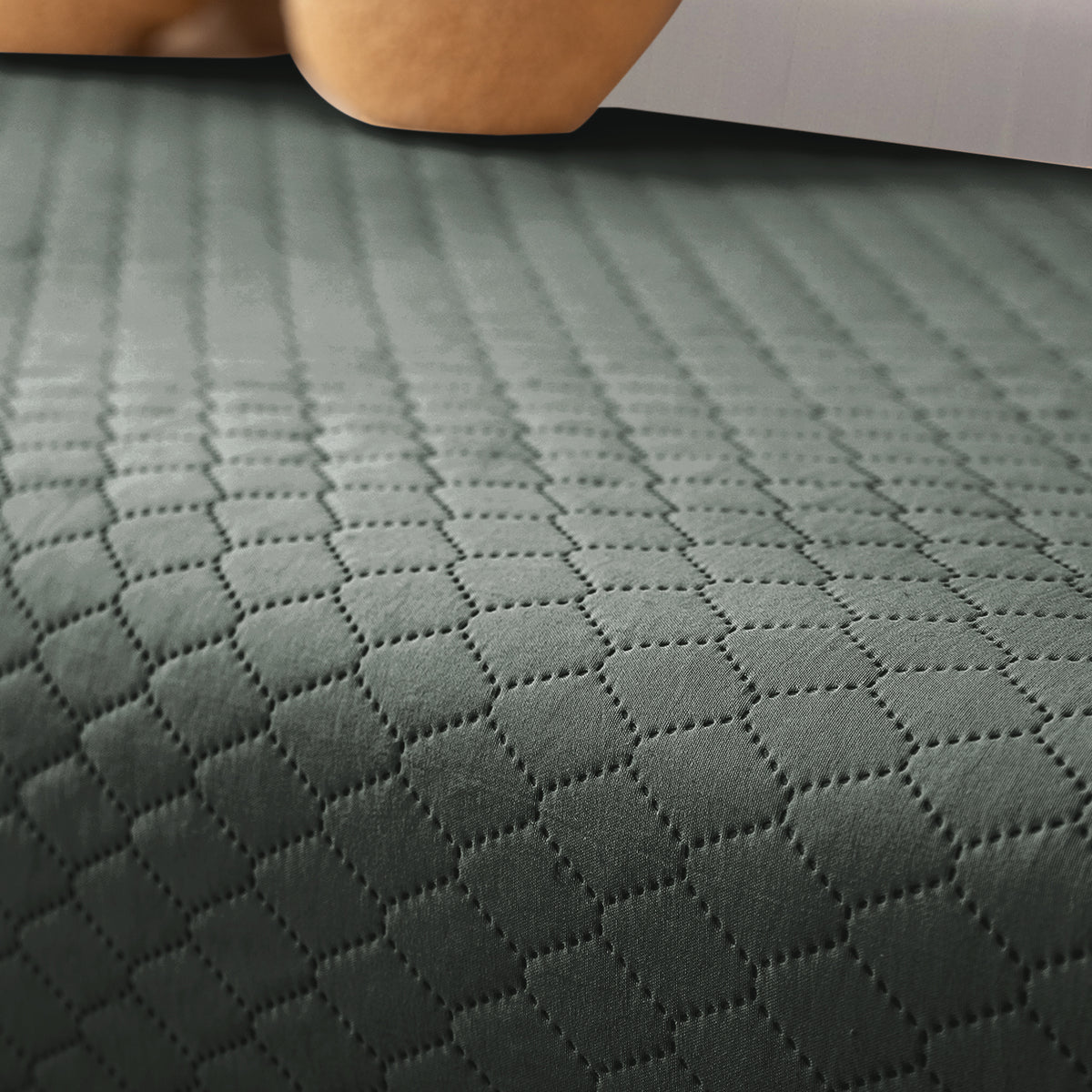 Polyester Quilted Sofa Cover Mats, Grey