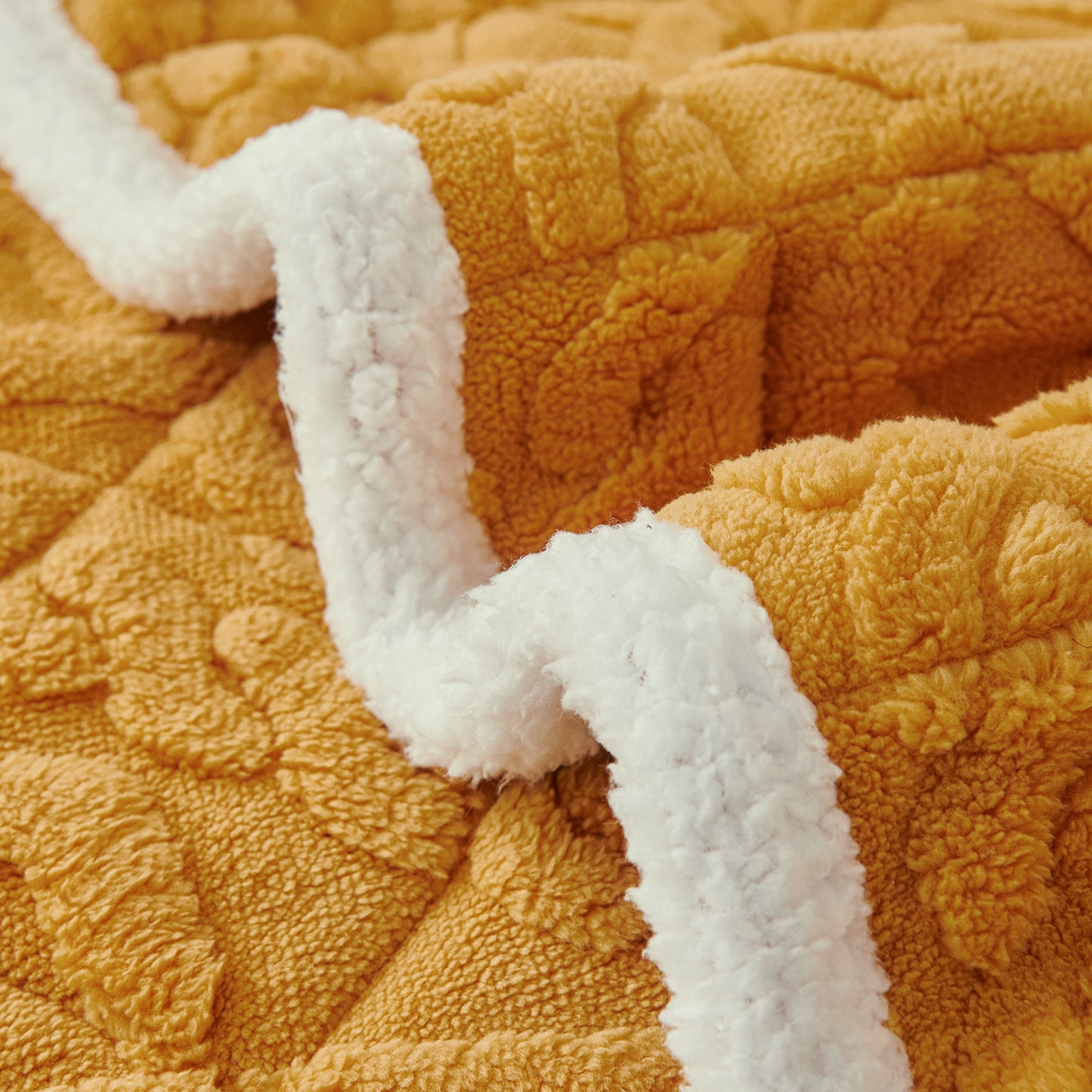 'Italian Caelora' Luxury Jacquard Plush Sofa Cover Mat and Anti-Slip Armrest Covers - Honey Yellow
