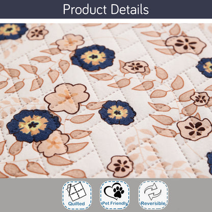 HomeHues Series Quilted Sofa Cover with Secure Fit Belt for L Shape sofa, Light Peach Candytuft