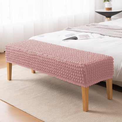 Aria Nova 280 GSM Stretchable Bubble Dining Bench Cover, Tea Rose Pink