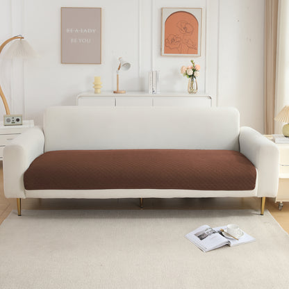 Quilted Sofa Cover Mat for 1/2/3 Seater Sofa, Dark Coffee
