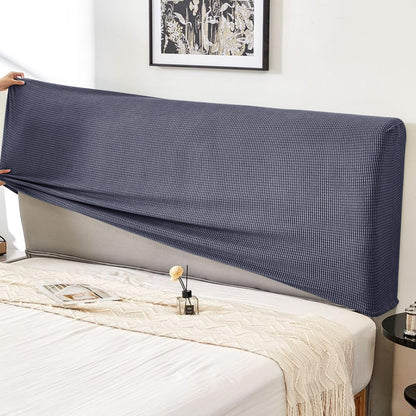HOKIPO Jacquard Stretchable Bed Headboard Cover, Dark Grey